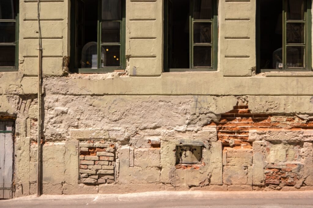 Eine beschädigte Wand