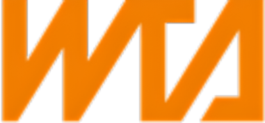 Orange WTA Logo auf schwarzem Hintergrund